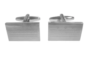Silver Toned Etched Washington DC Flag Cufflinks
