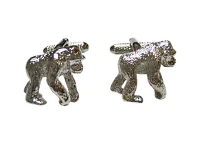 Silver Toned Gorilla Cufflinks