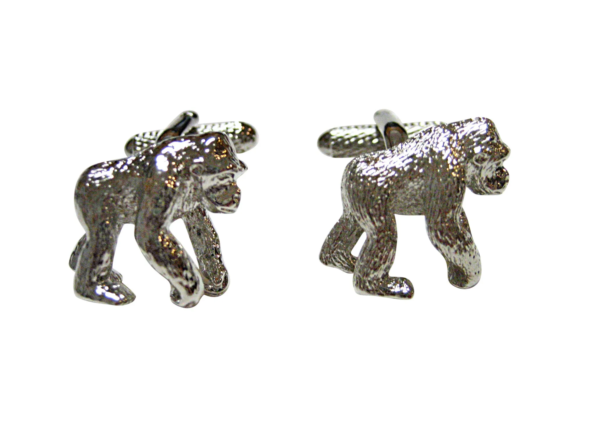Silver Toned Gorilla Cufflinks