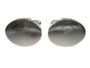 Silver Toned Oval Etched Stellar Lumens Coin XLM Cryptocurrency Blockchain Cufflinks