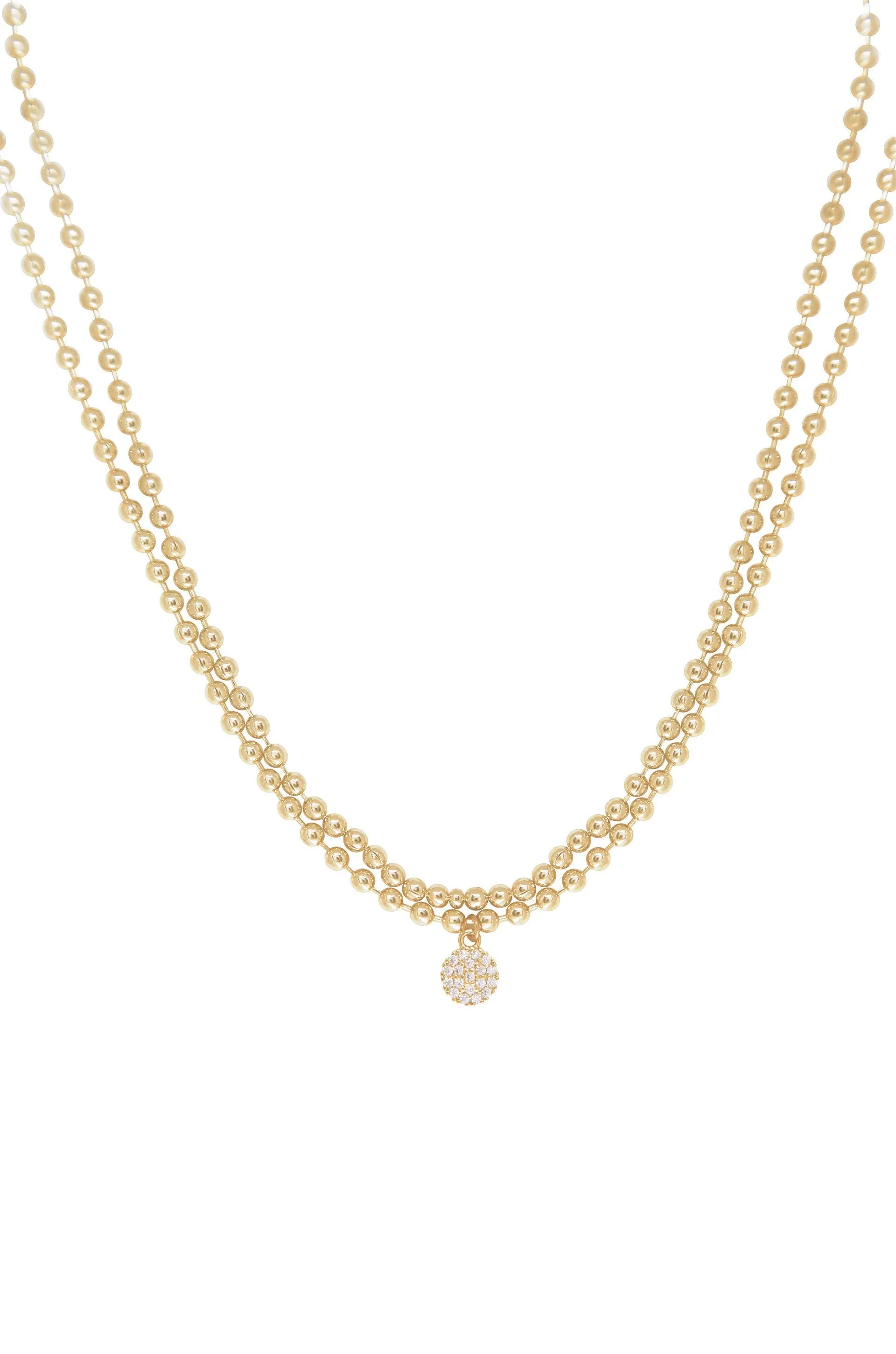 Simply Hepburn Ball Chain 18k Gold Plated Necklace Set