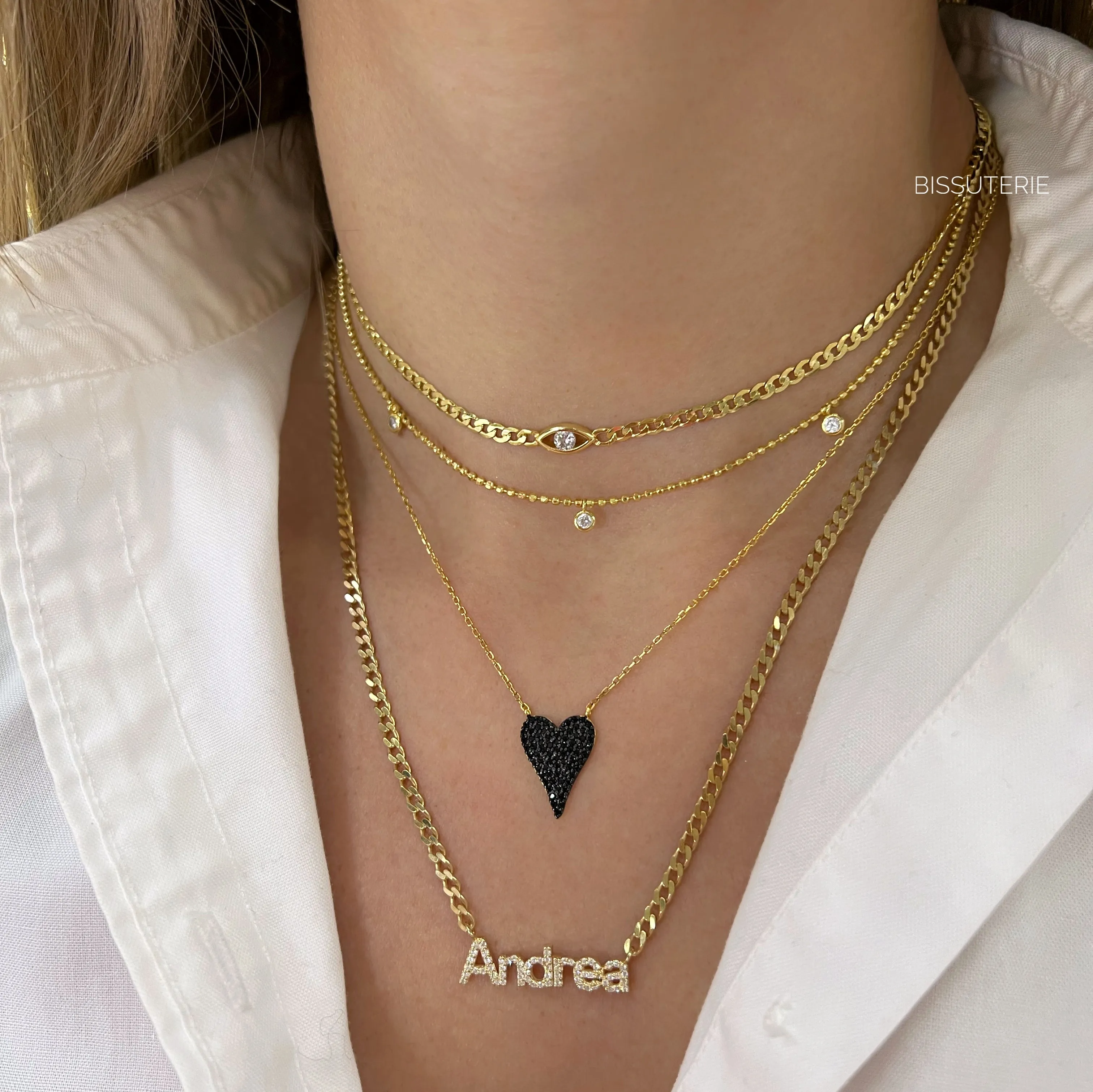 Small Pave Heart Necklace