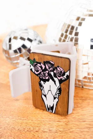 Small Rose Steer Wood Hair Claw