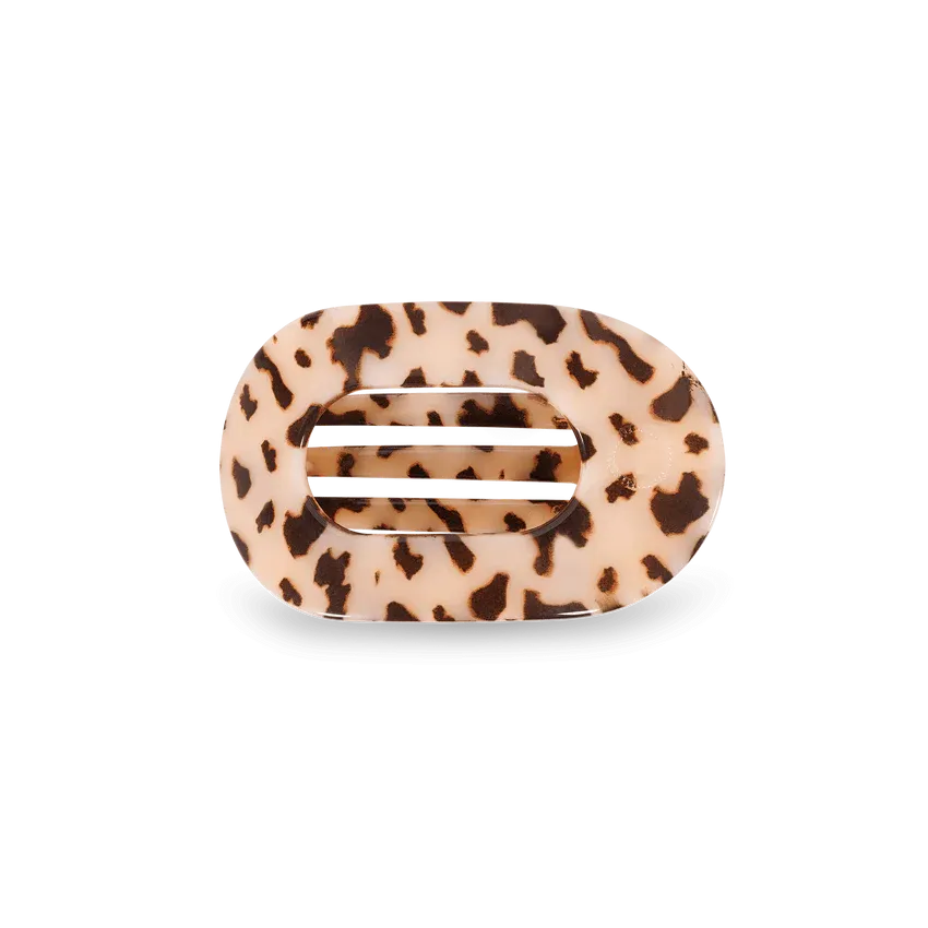 Small Teleties Flat Oval Clip - Blonde Tortoise