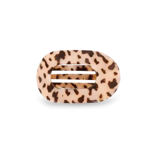 Small Teleties Flat Oval Clip - Blonde Tortoise