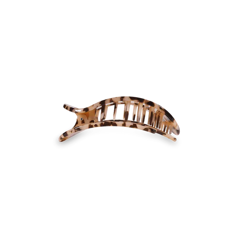 Small Teleties Flat Oval Clip - Blonde Tortoise