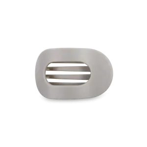 Small Teleties Flat Oval Clip - Silver Flames