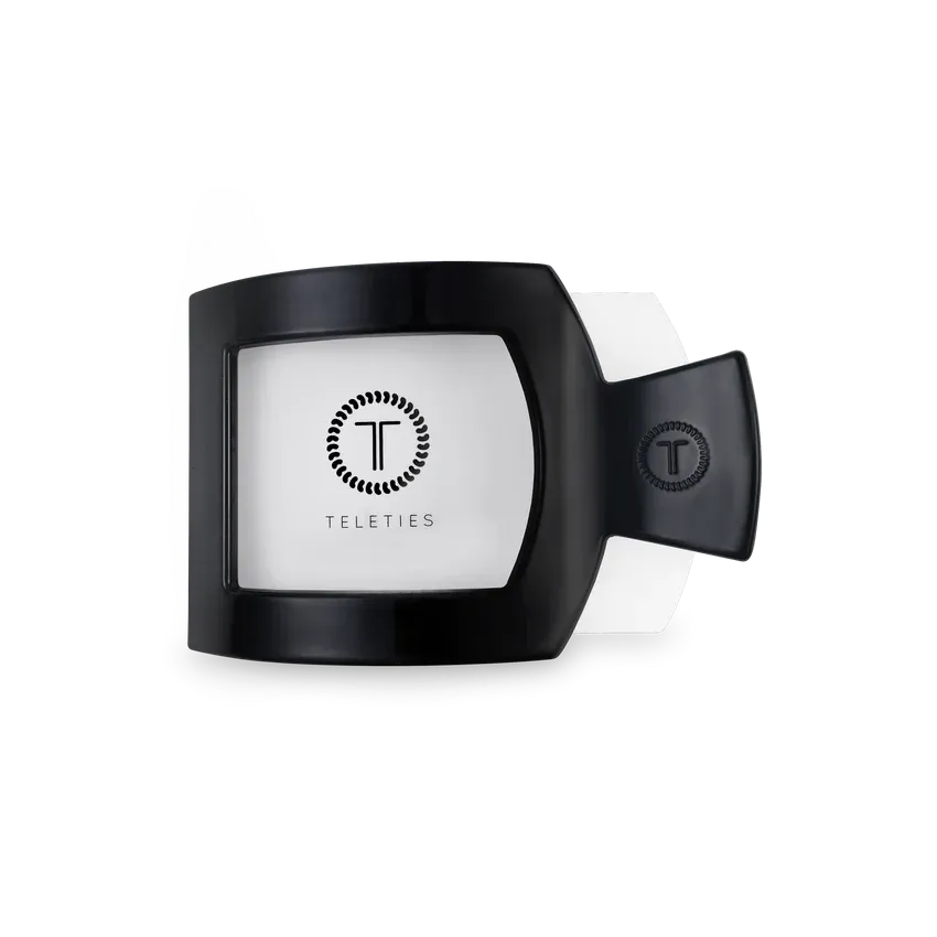 Small Teleties Flat Square Clip - Jet Black