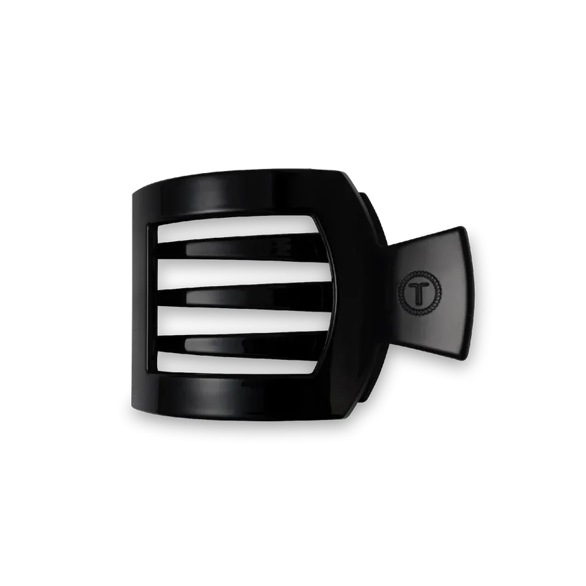 Small Teleties Flat Square Clip - Jet Black