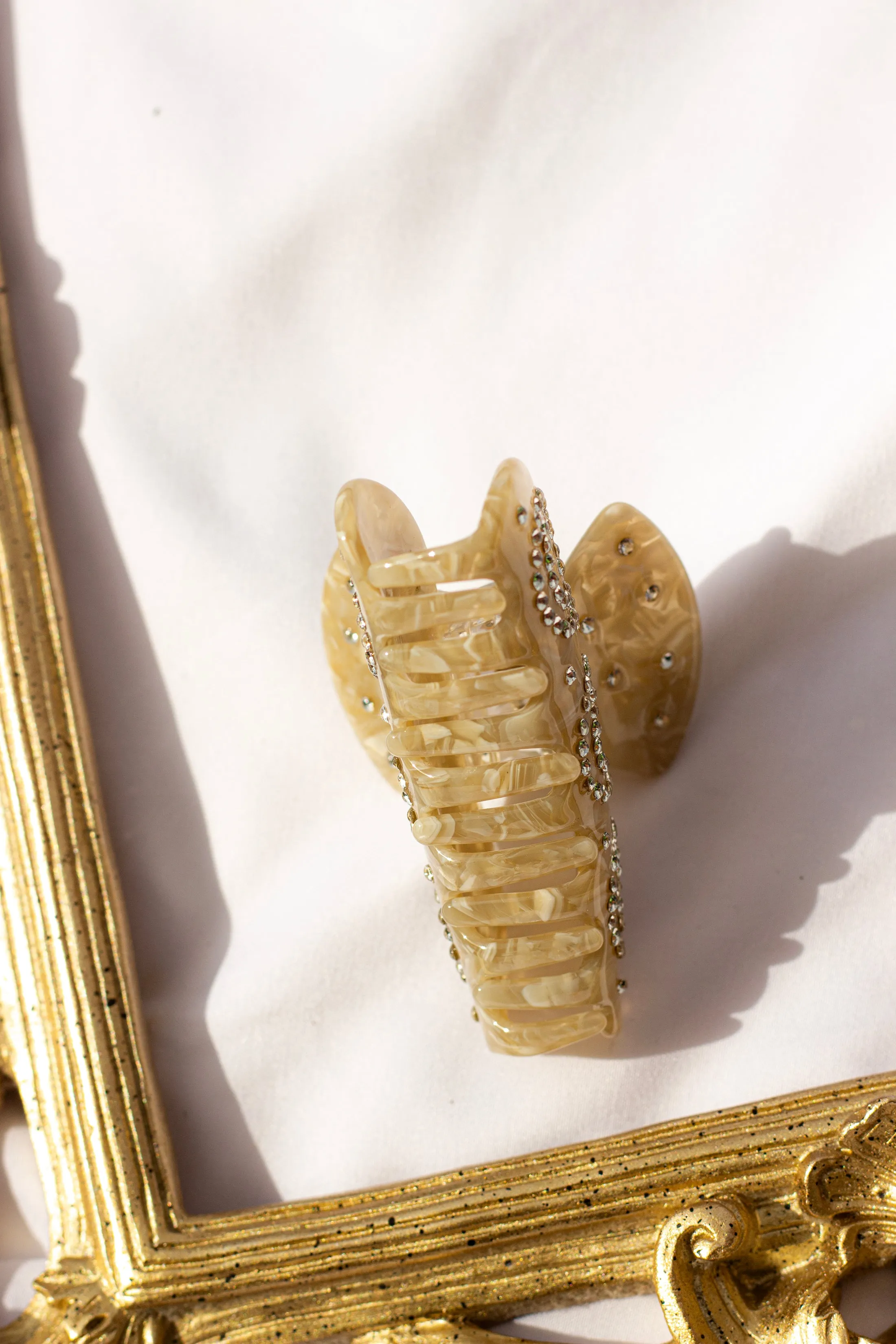 Smiley Face Diamante Claw Hair Clip