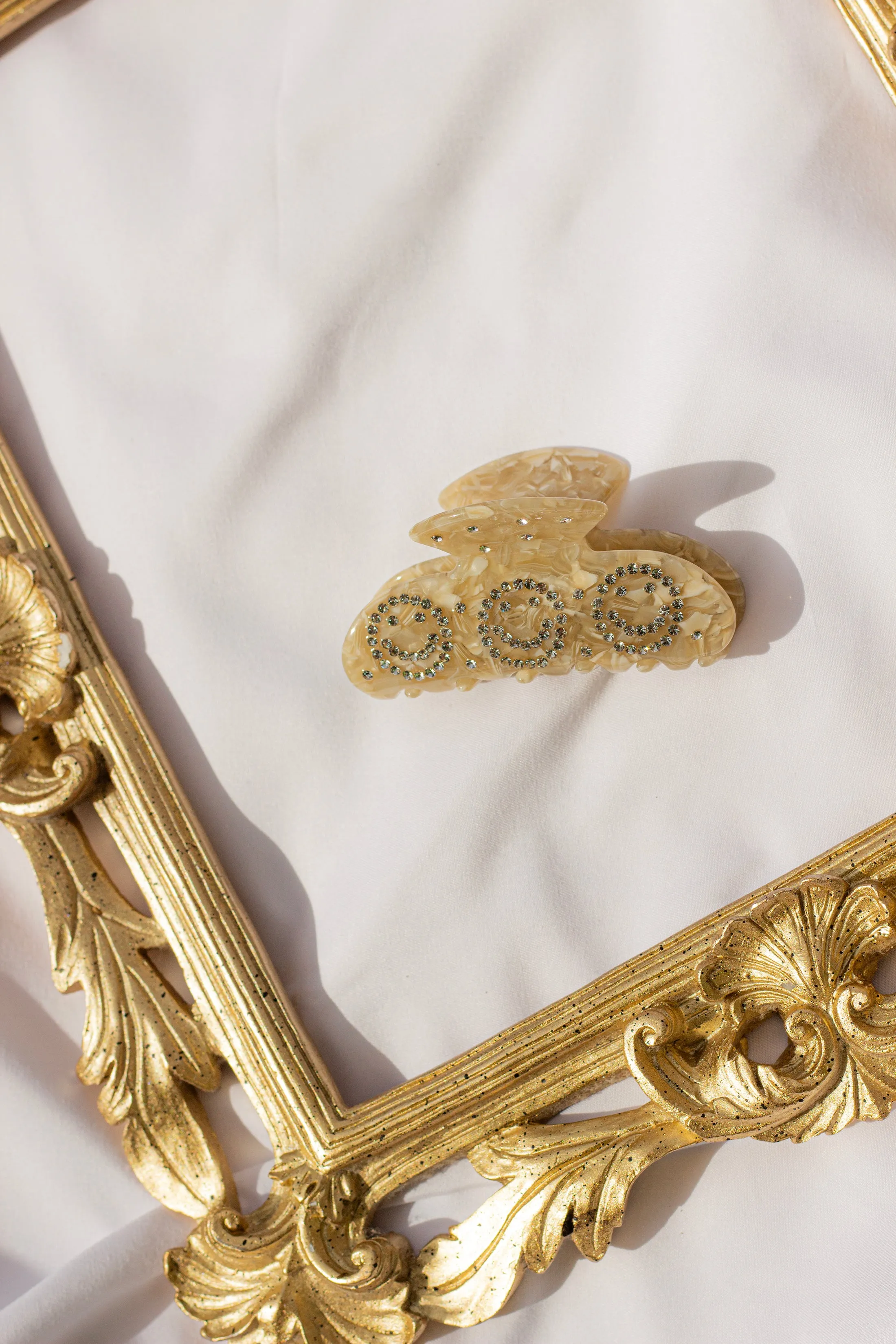 Smiley Face Diamante Claw Hair Clip