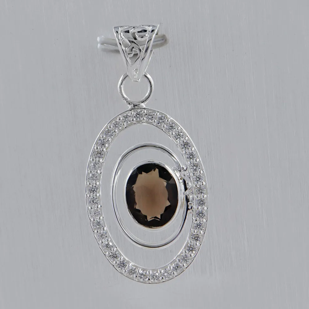Smoky Quartz 925 Silver Pendant