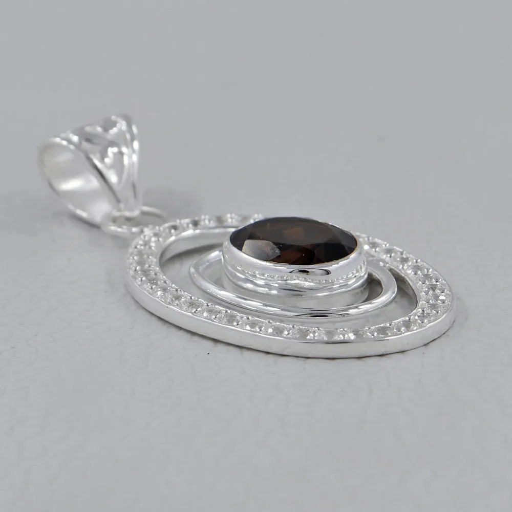 Smoky Quartz 925 Silver Pendant