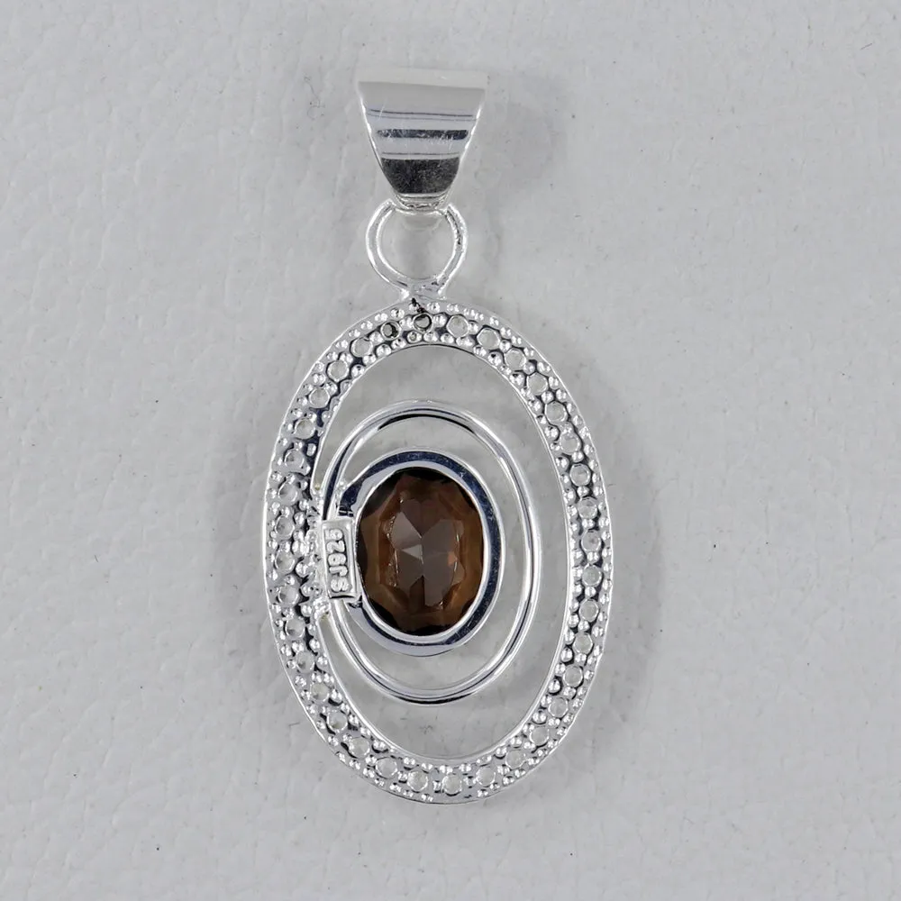 Smoky Quartz 925 Silver Pendant