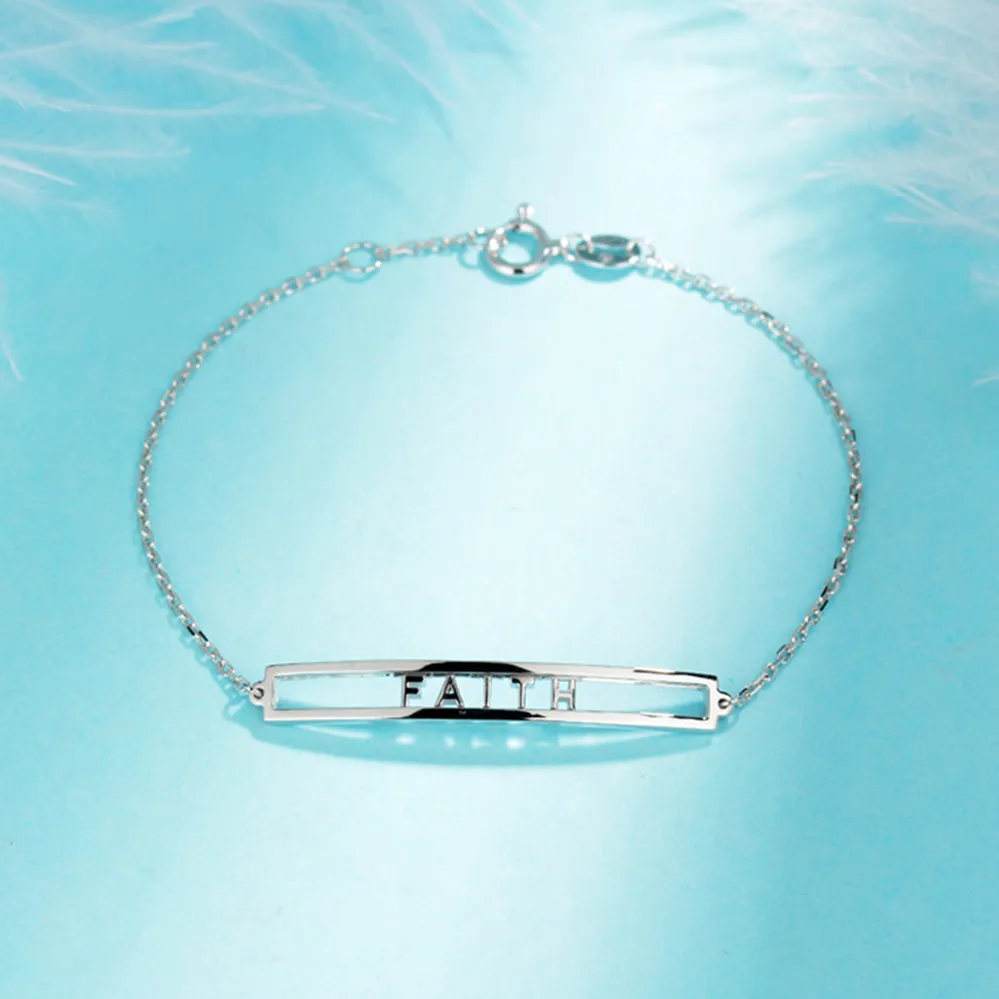 Solid Gold Personalized Sliding Letters Bracelet