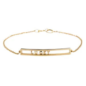 Solid Gold Personalized Sliding Letters Bracelet