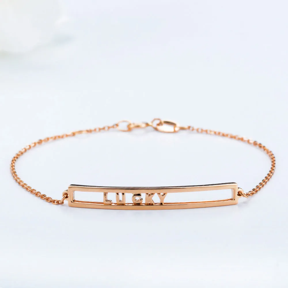 Solid Gold Personalized Sliding Letters Bracelet