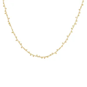 Solid Scattered Bead Necklace 14K