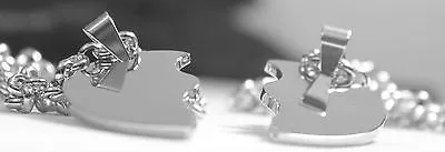 SOLID STAINLESS STEEL SPLIT HEART DOG TAGS BLANK  NECKLACES FREE ENGRAVING