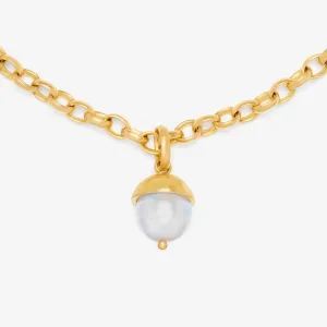 Sonoma Pearl Acorn Hammered Pendant in 20K Peach Gold