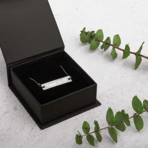 Sow Righteousness Engraved Silver Bar Chain Necklace