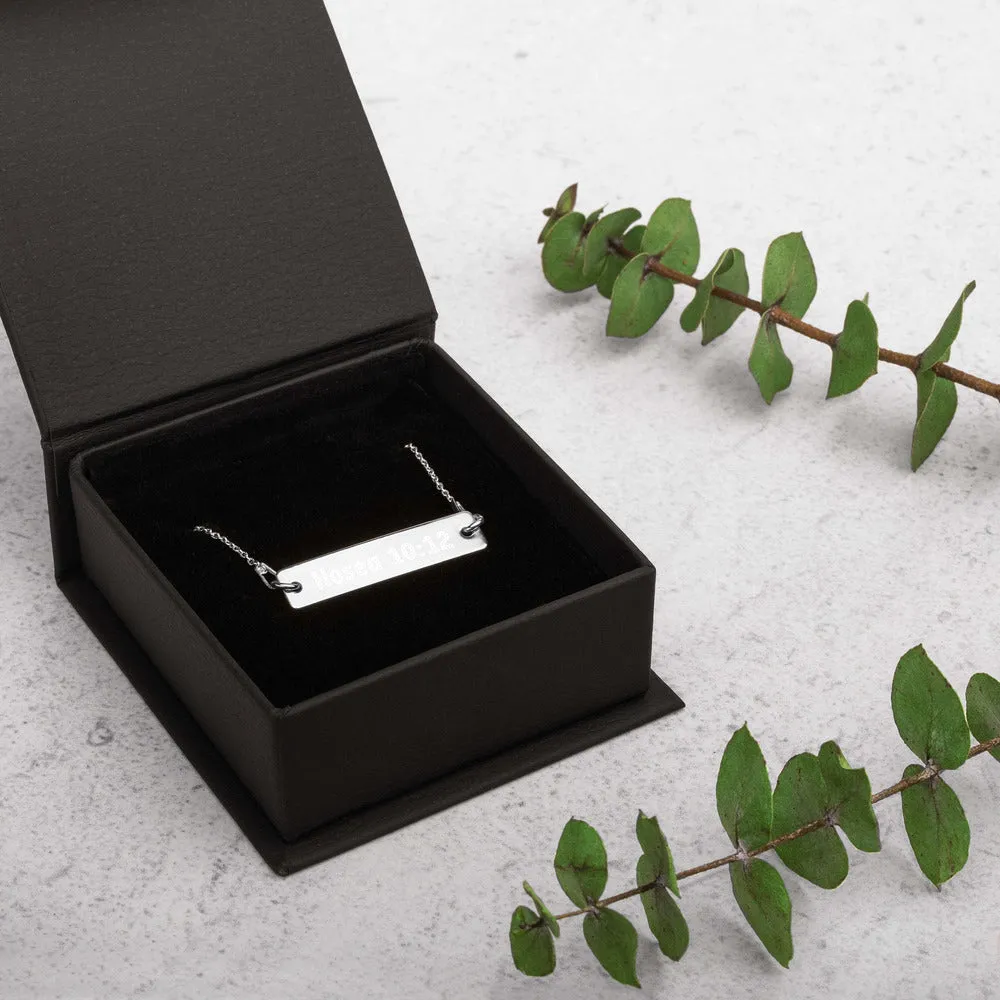 Sow Righteousness Engraved Silver Bar Chain Necklace