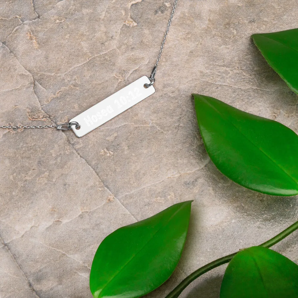Sow Righteousness Engraved Silver Bar Chain Necklace