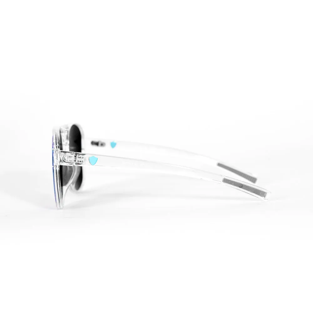 Sport Aviator Sunglasses | Clear | Aqua Mirror
