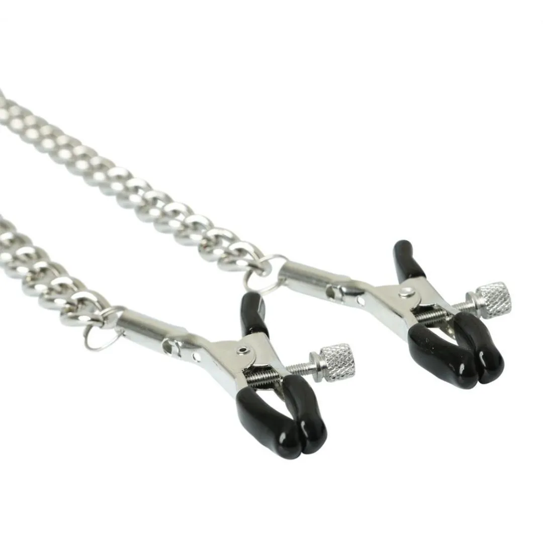 Sportsheets Vegan Leather Collar with Nipple Clamps