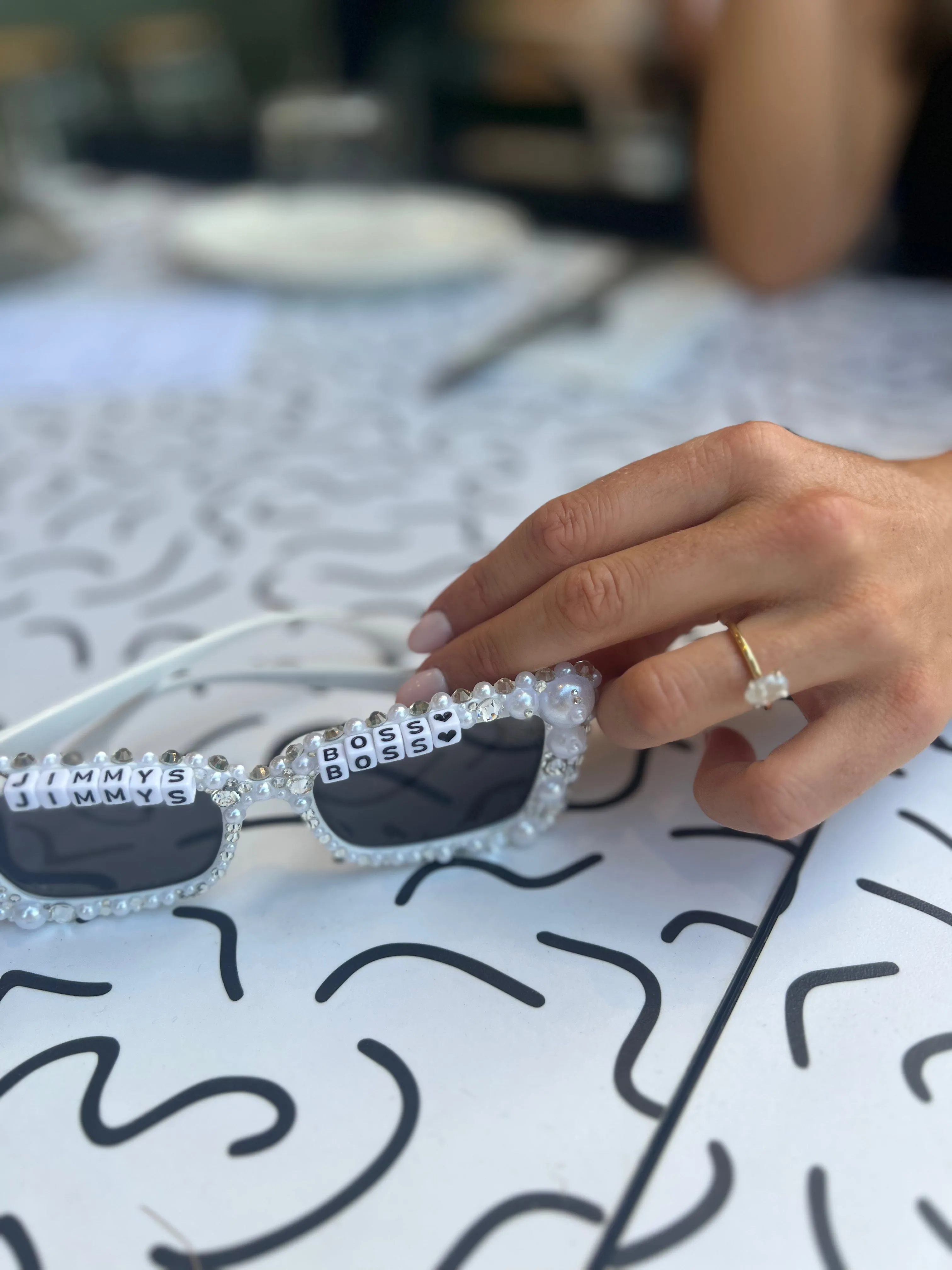 Square Edge Rhinestone Sunglasses - 6 WEEK MINIMUM