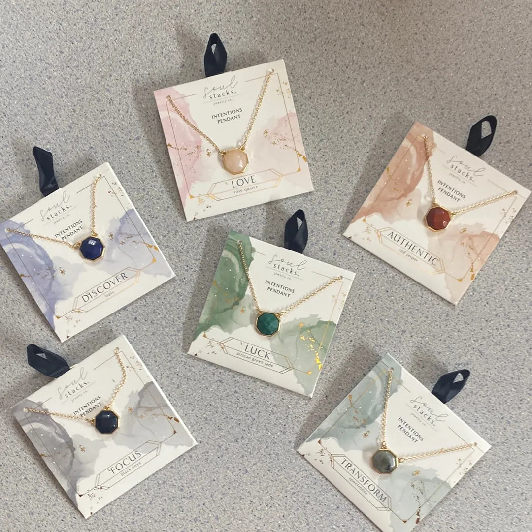 SS - Intentions Semi-Precious Stone Pendants (JKA)