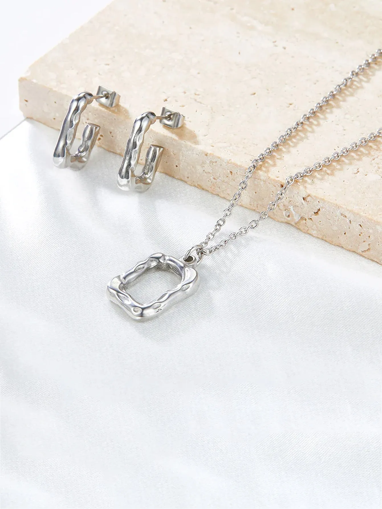 Stainless Steel Earring Necklace Jewelry set - FD ⚡