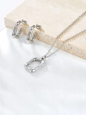 Stainless Steel Earring Necklace Jewelry set - FD ⚡