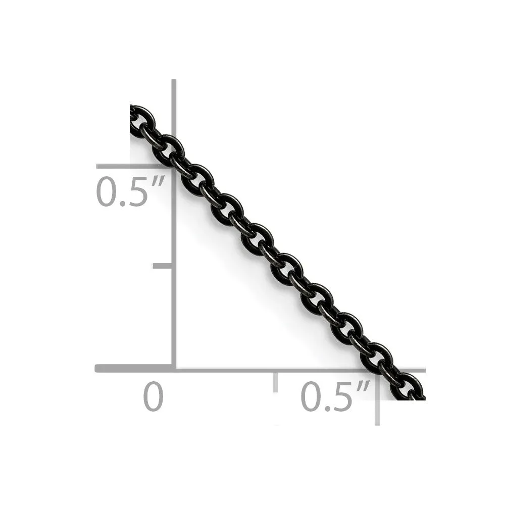 Stainless Steel Oxidized 18in Cable Chain