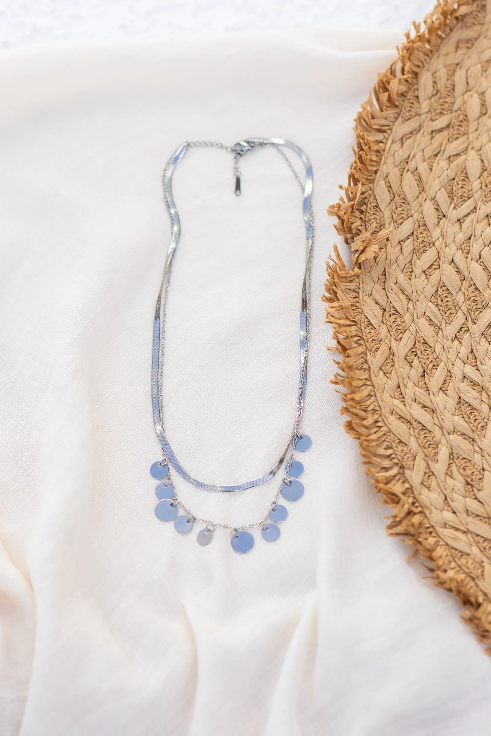 Steel Tarnish Free Disc Necklaces