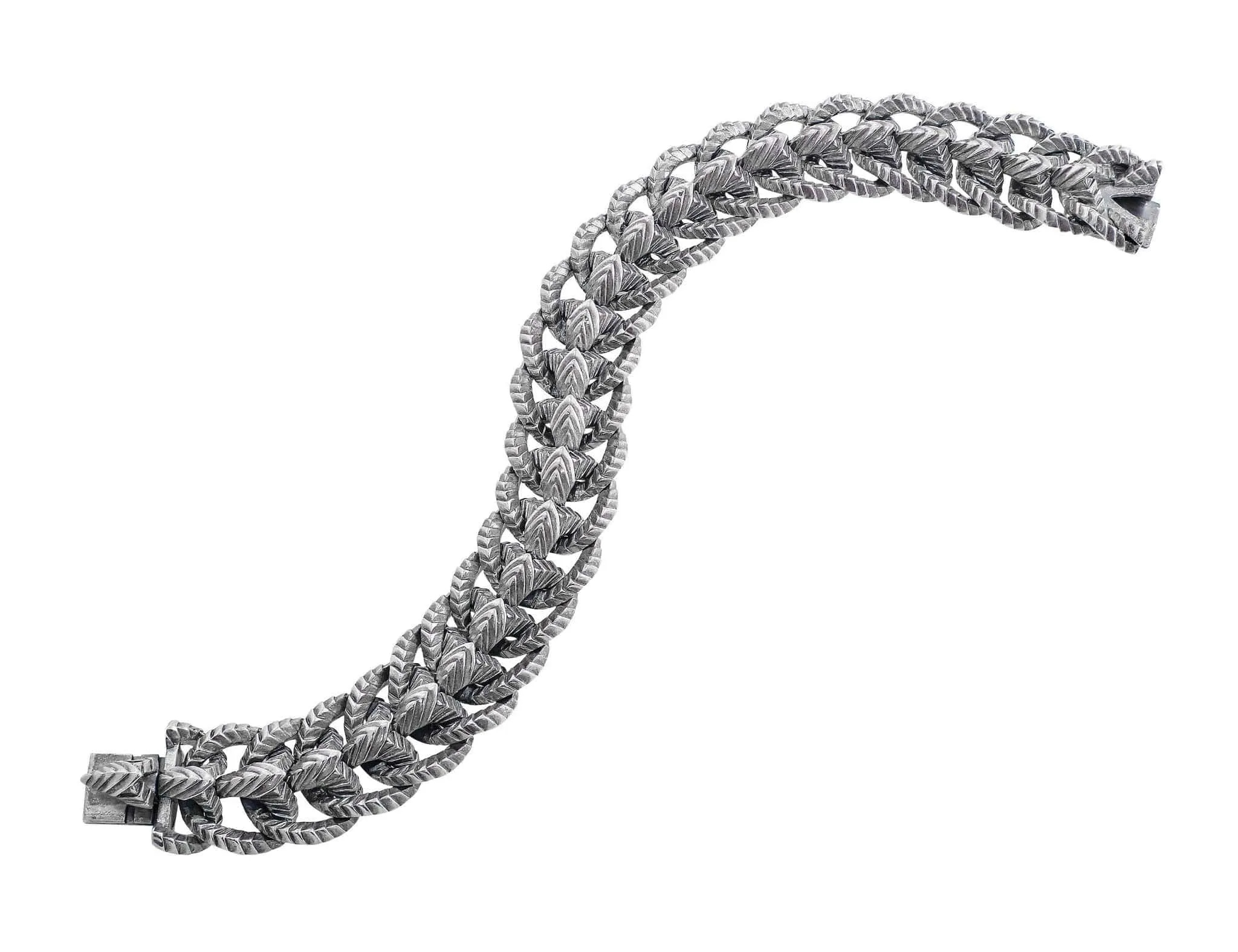 Stephen Webster Sterling Silver Engraved Rams Spine Bracelet