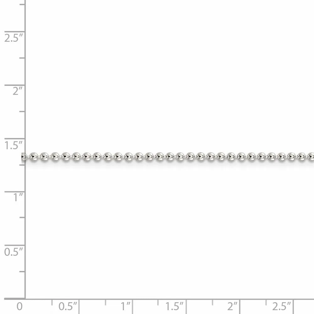Sterling Silver 2mm Beaded Chain