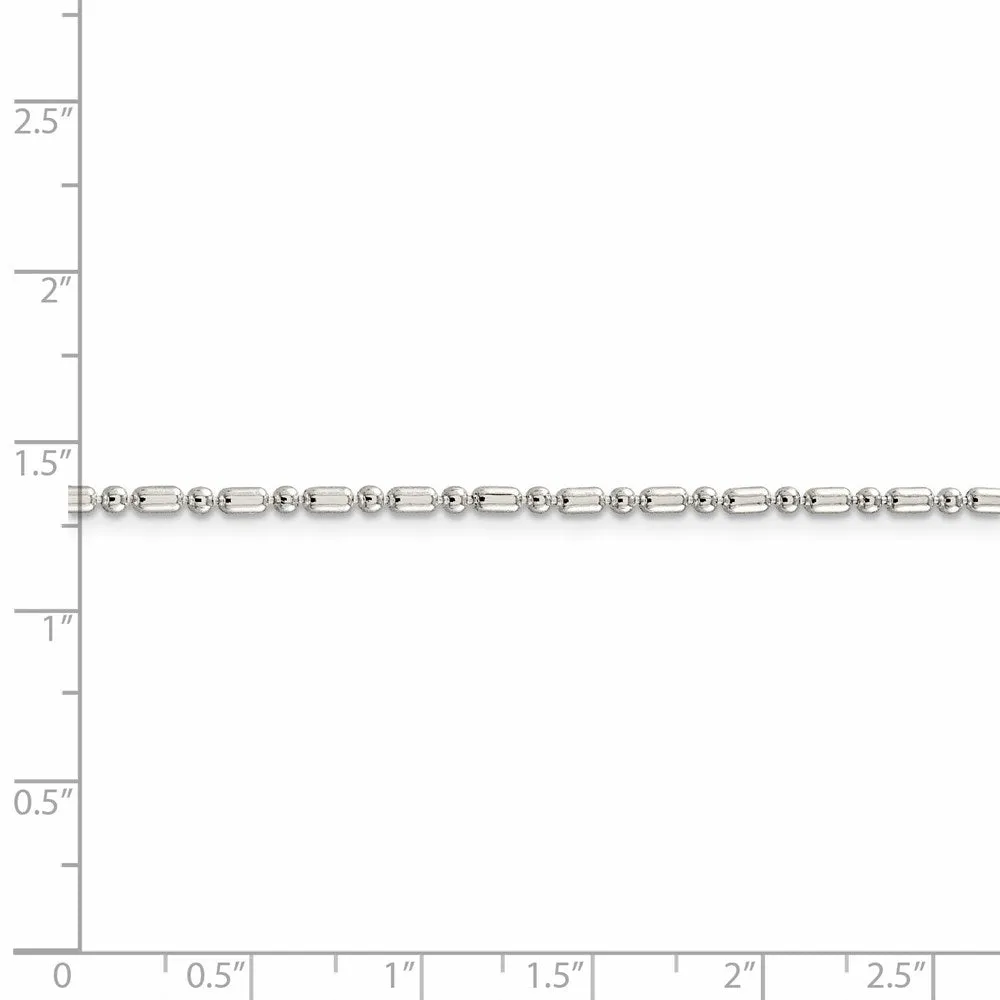 Sterling Silver 2mm Fancy Beaded Chain