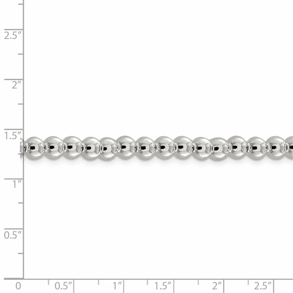 Sterling Silver 6.1mm Beads on Box Chain