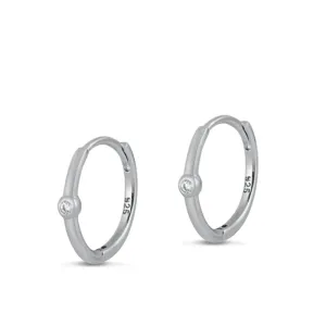 Sterling Silver Beautiful Clear CZ High Polished Earrings 925 New