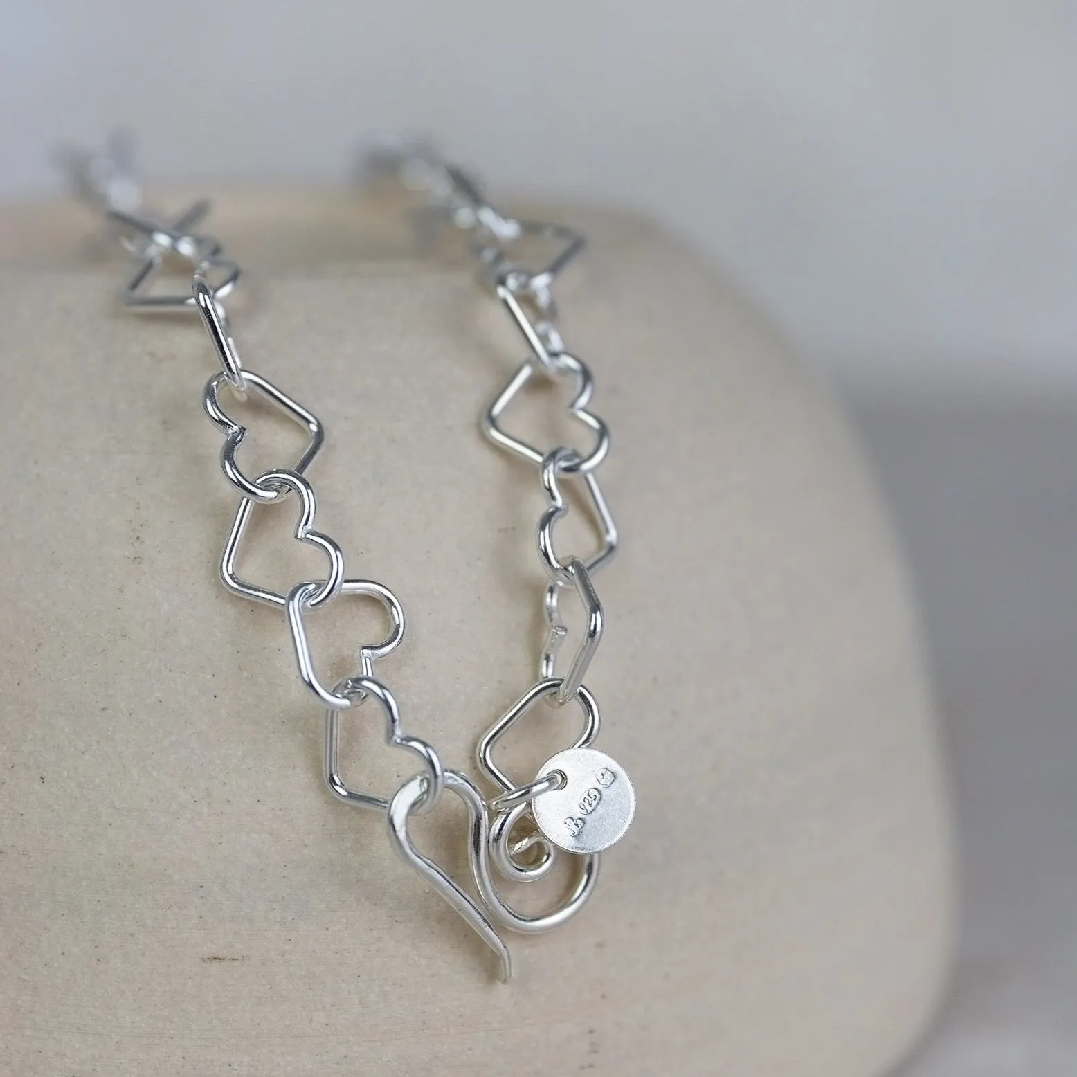 Sterling Silver Geo Heart Chain Necklace