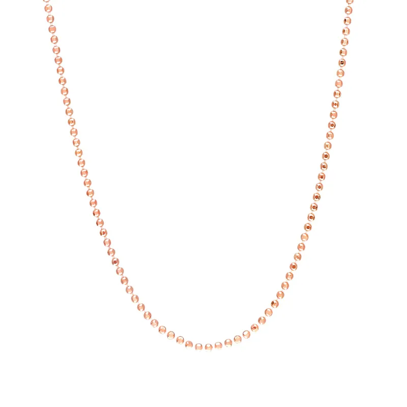 Sterling Silver Moon Cut Beaded Necklace
