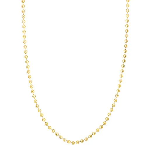Sterling Silver Moon Cut Beaded Necklace