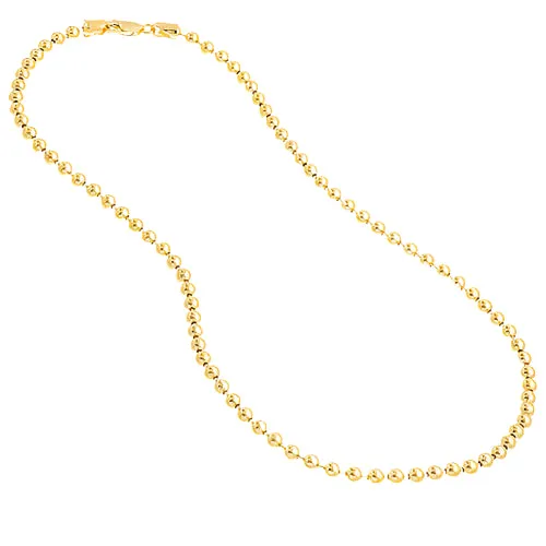 Sterling Silver Moon Cut Beaded Necklace