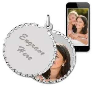 Sterling Silver Round Swivel Photo Pendant Jewelry