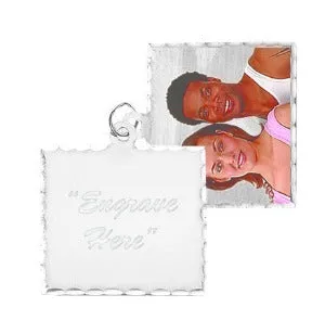 Sterling Silver Square Swivel Photo Pendant Jewelry