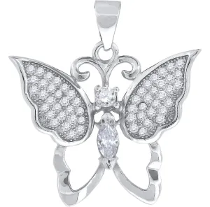 Sterling Silver Wo Round CZ Three Heart Pendant