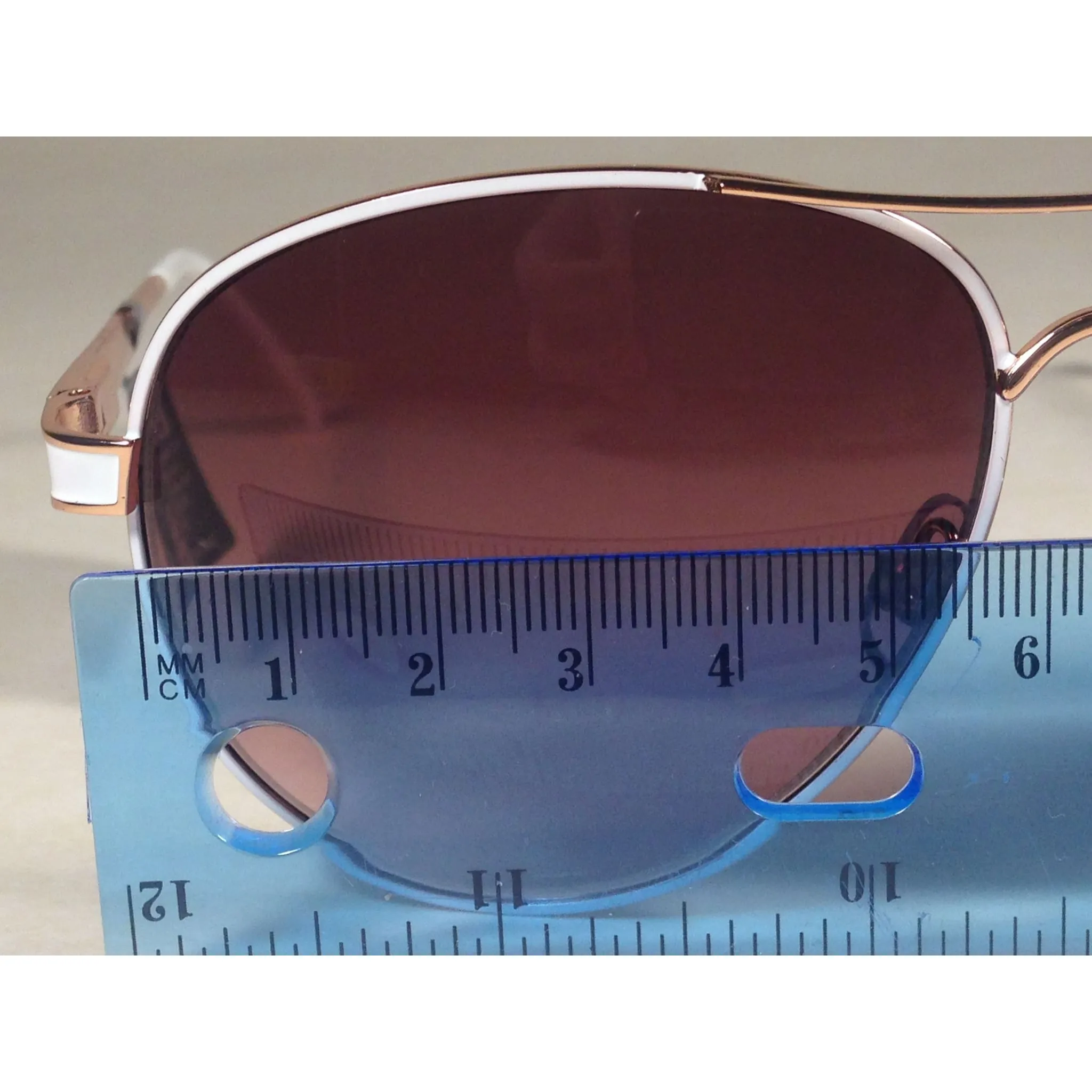 Steve Madden Aviator Pilot Sunglasses Brown Gradient S5602 Rose Gold White