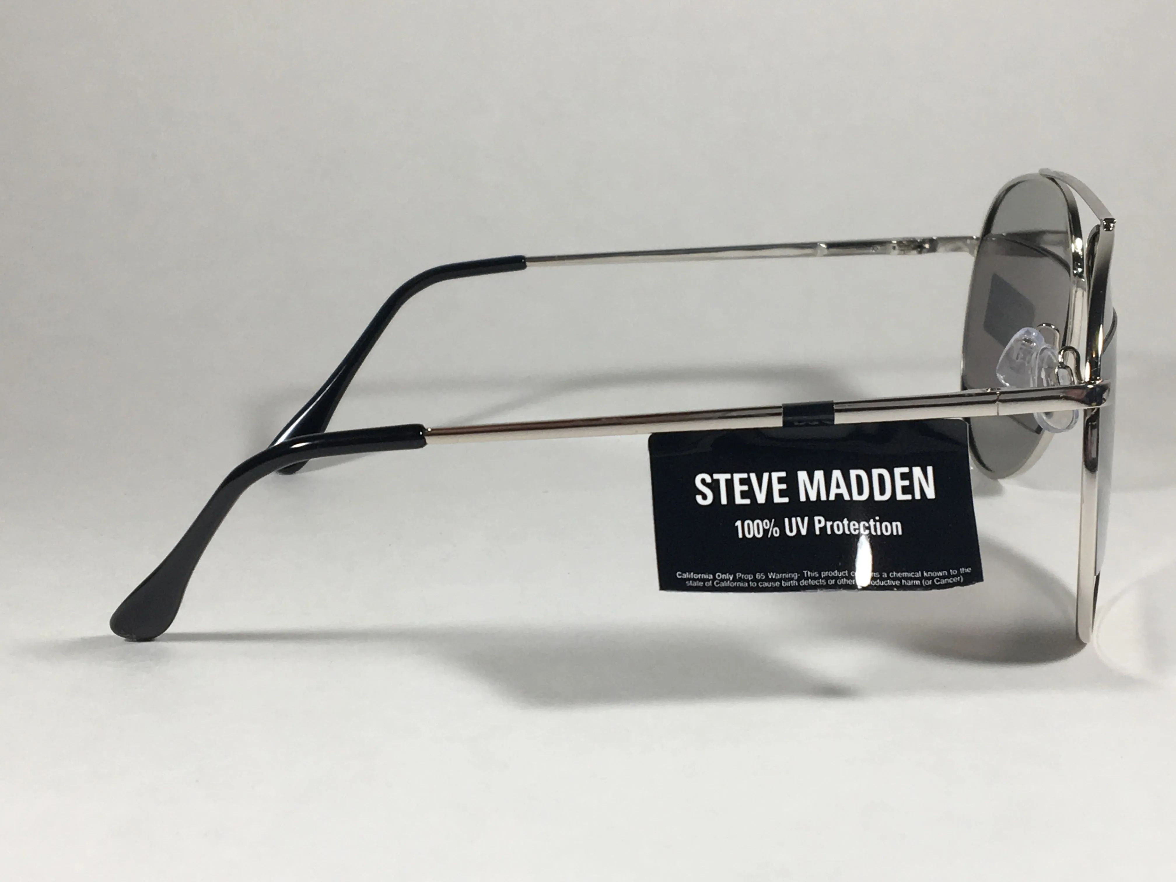 Steve Madden Retro Future Split Aviator Sunglasses Silver Mirror SM482110