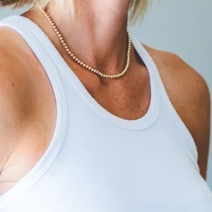 Stretch Necklace in 14k Yellow Gold Filled 4mm Beads